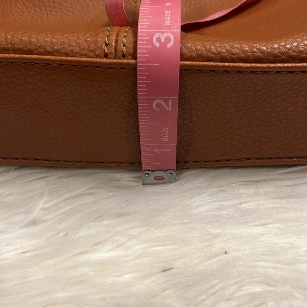 Relic faux leather pebbled shoulder bag cognac 16x10.5x2.5”